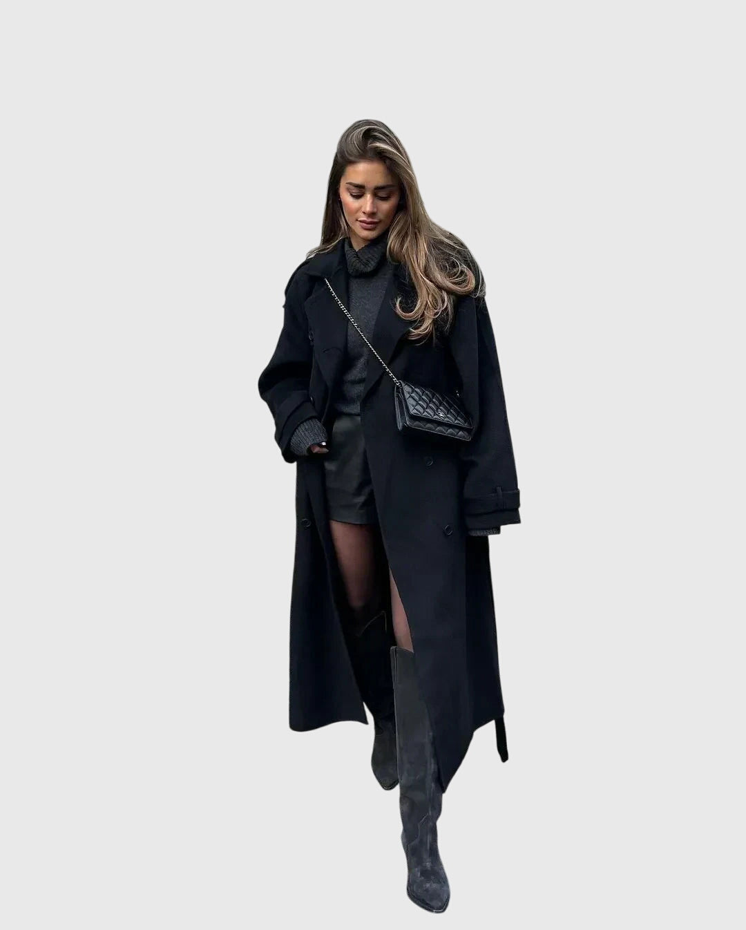Anika | Timeless Black Overcoat