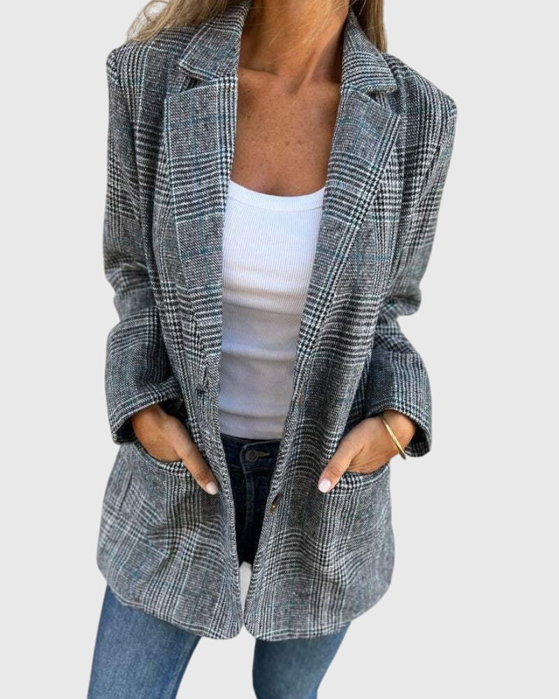 Abby - Timeless Checkered Blazer