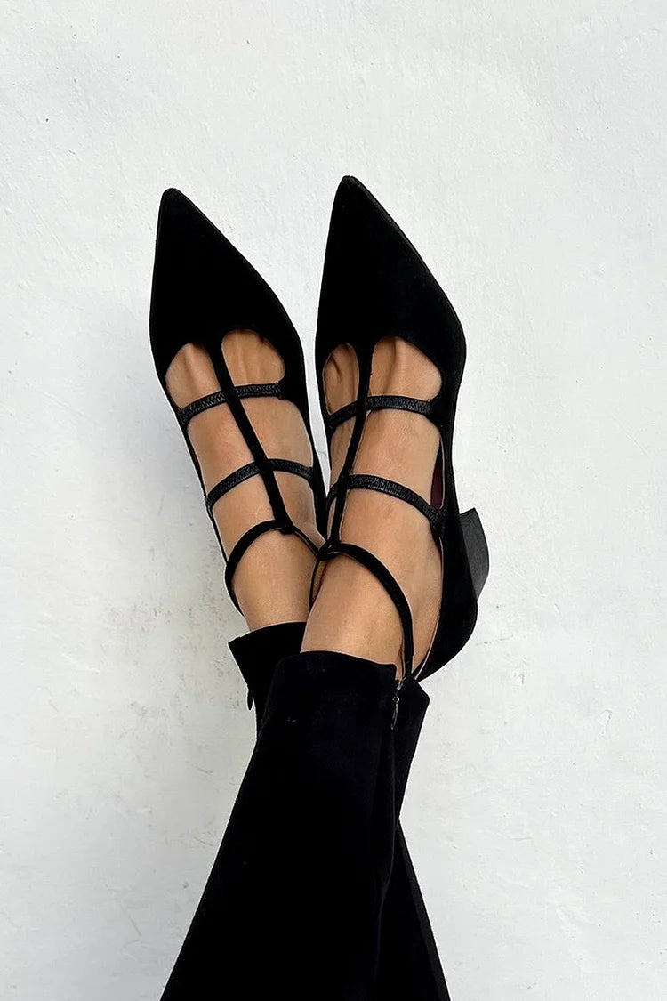 Giada™ | Cross-Strap Pointed Toe Heels