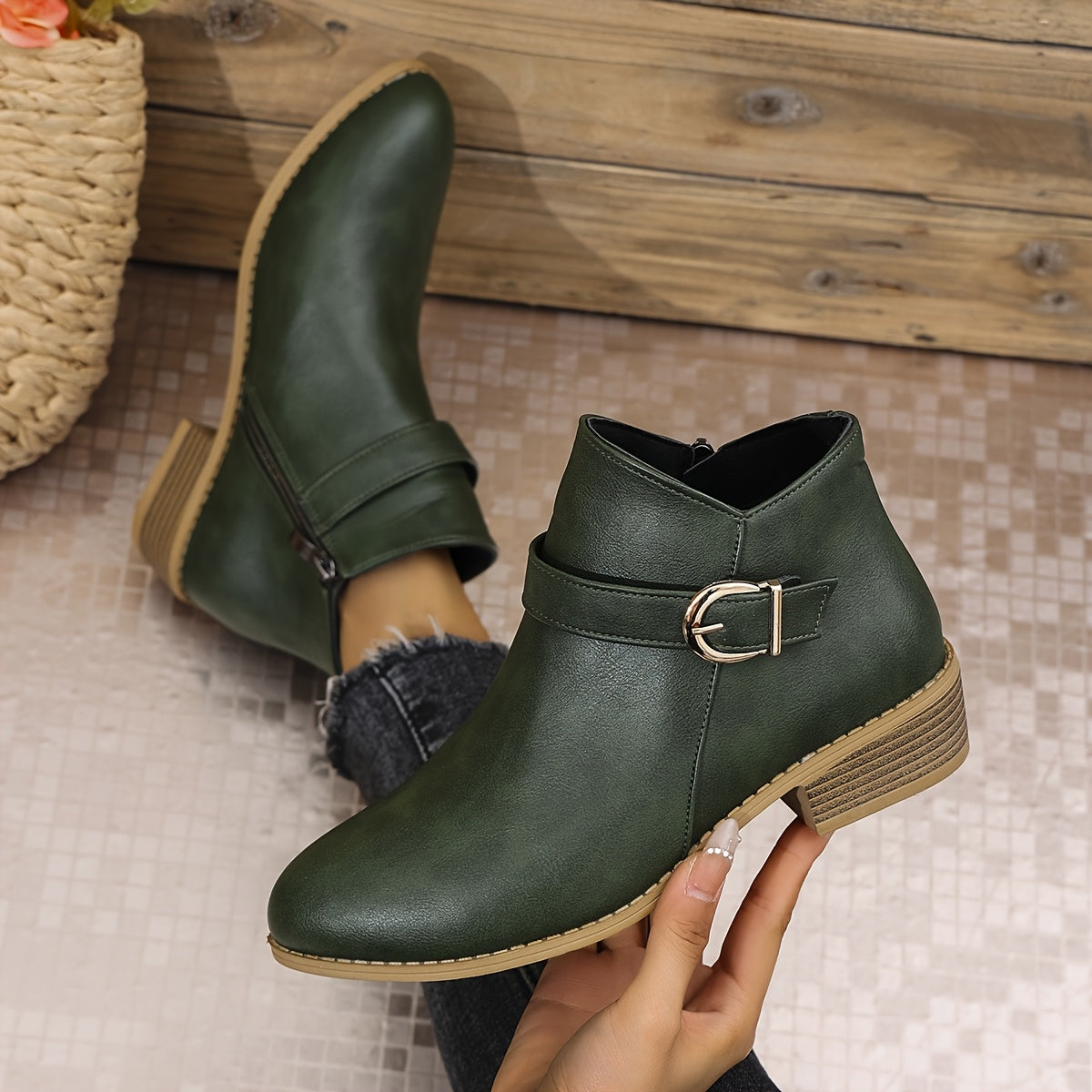Amélina™ – Cozy Ankle Boots with Buckle Designed for Sensitive Feet