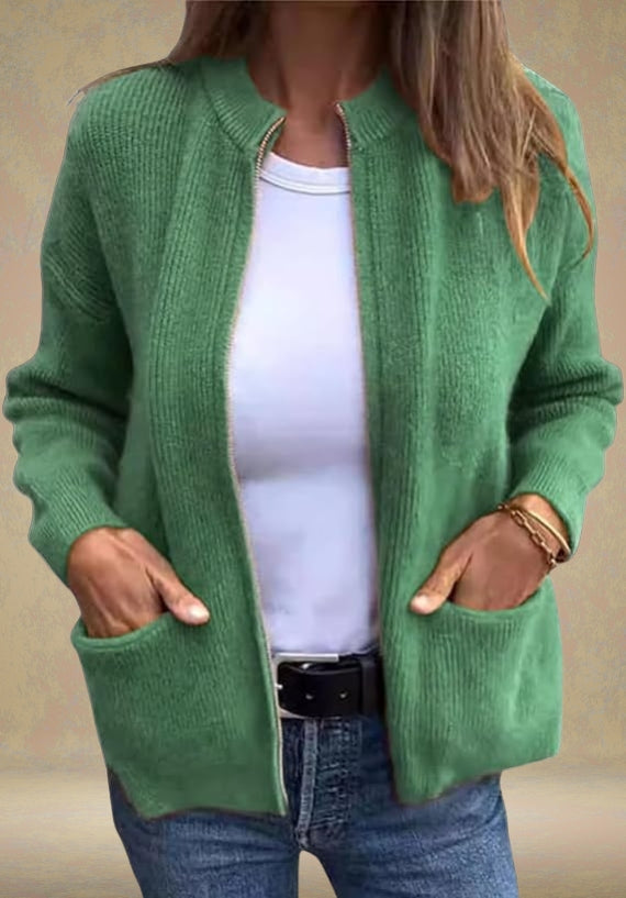 Andrea - Casual Zippered Cardigan