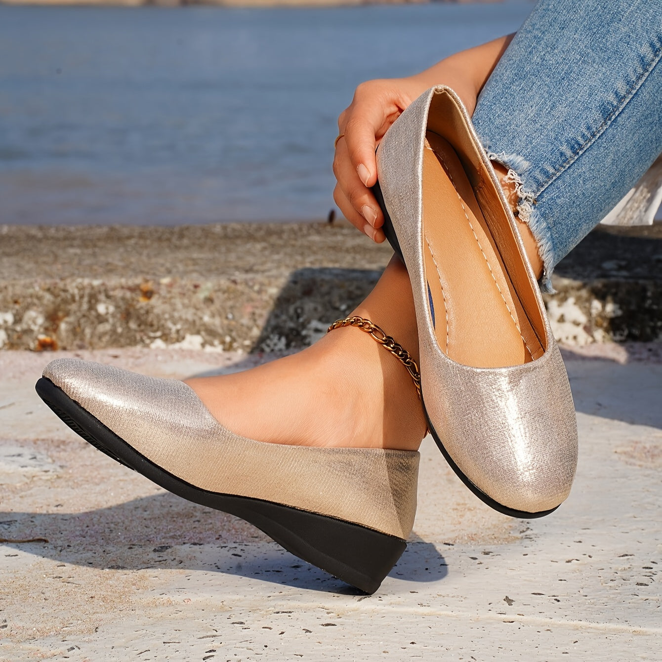 Gisele™ – Ultra-Comfortable Soft Low Heel Court Shoes