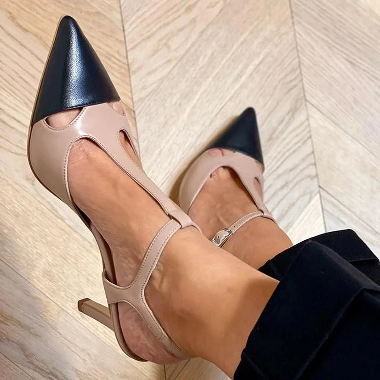 Evrardine | Bi-Color Pointed Court Heels