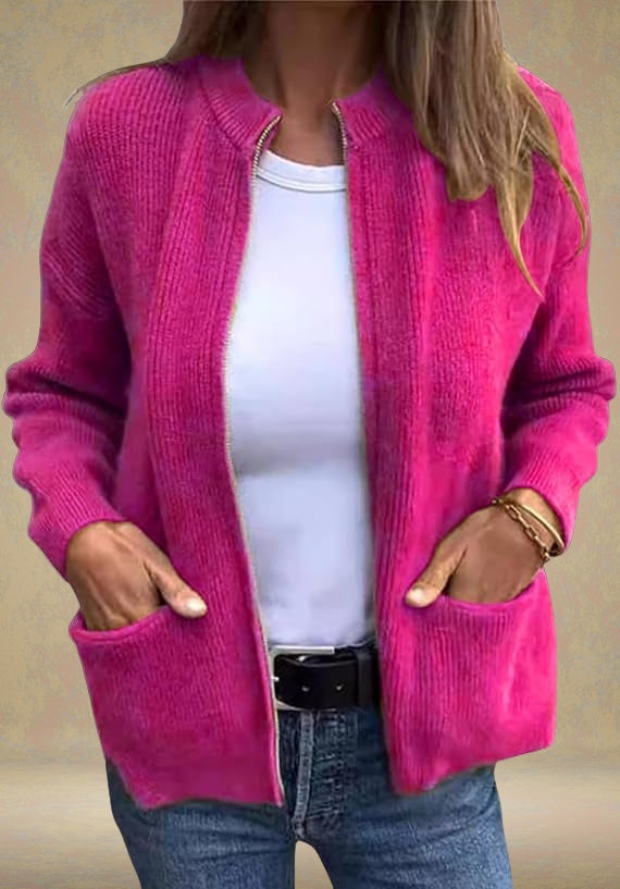 Andrea - Casual Zippered Cardigan