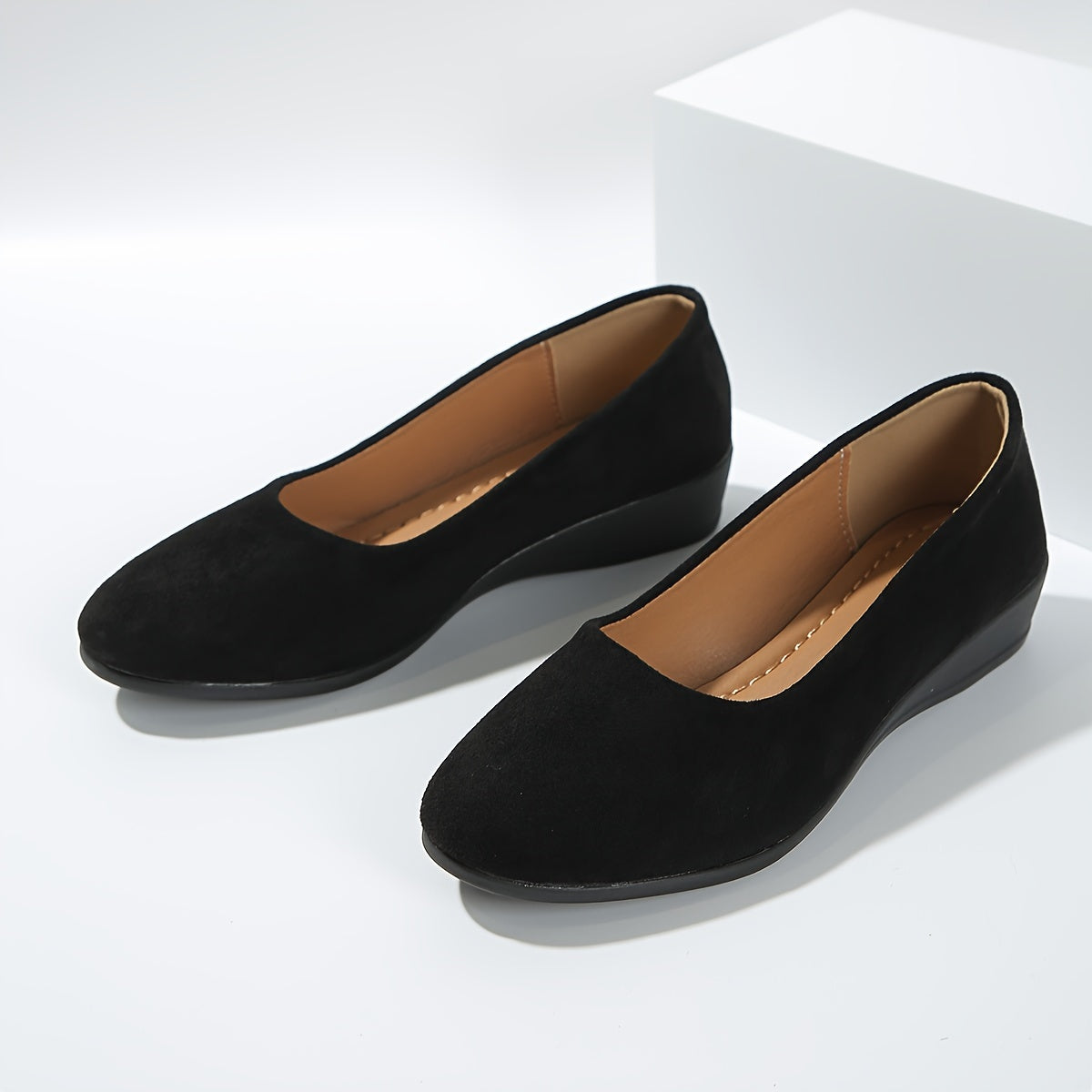 Éliane™ – Cozy Wedge-Heeled Ballet Flats