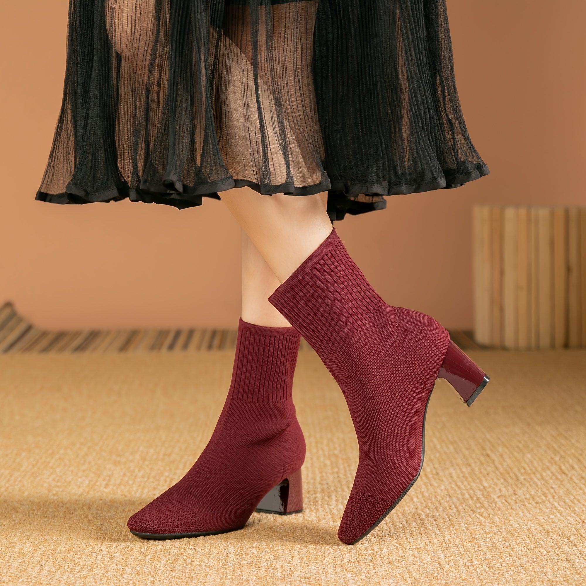 Paulette™ – Cozy Knitted Ankle Boots with a Supportive and Soft Heel