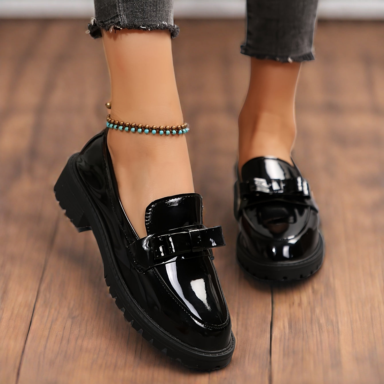 Claudine™ – Durable Patent Leather Loafers with Stable Sole for All-Day Comfort