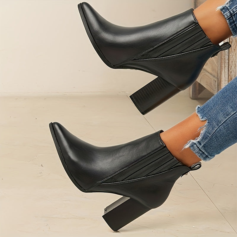 Eva™ | Stylish and Cozy Square-Heel Ankle Boots