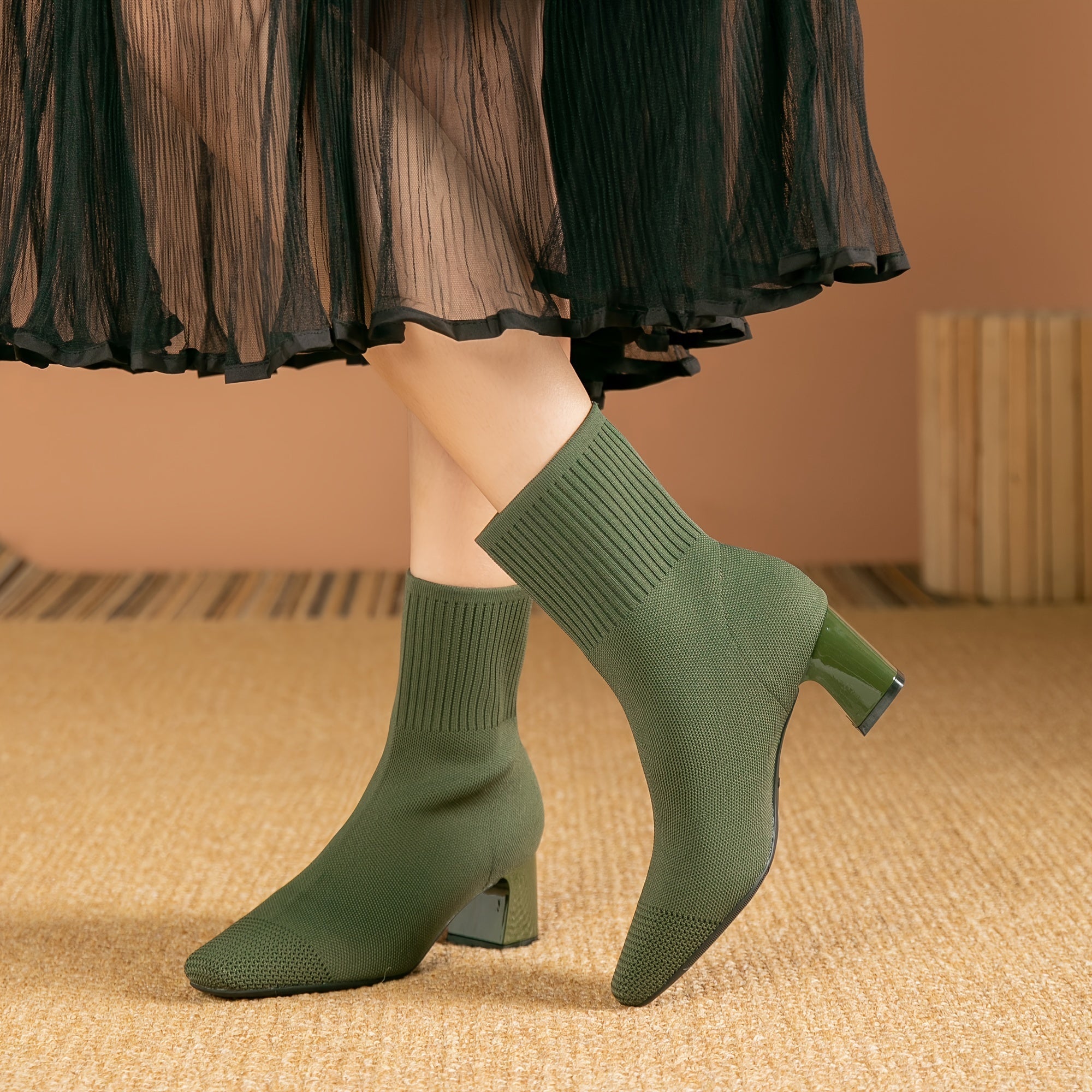 Paulette™ – Cozy Knitted Ankle Boots with a Supportive and Soft Heel
