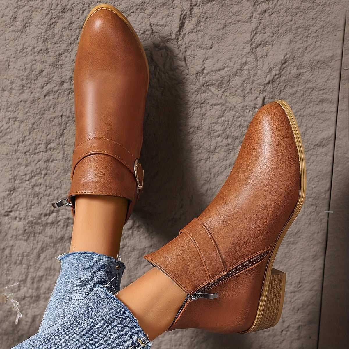 Amélina™ – Cozy Ankle Boots with Buckle Designed for Sensitive Feet