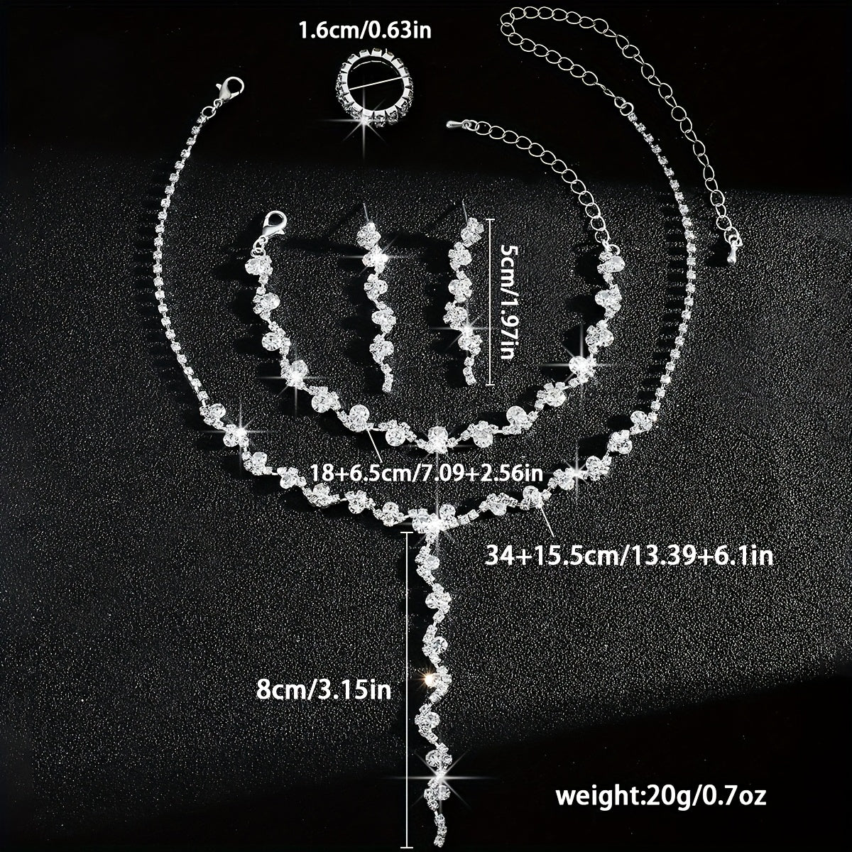 Valerine | Luxurious Sparkling Floral Jewelry Set