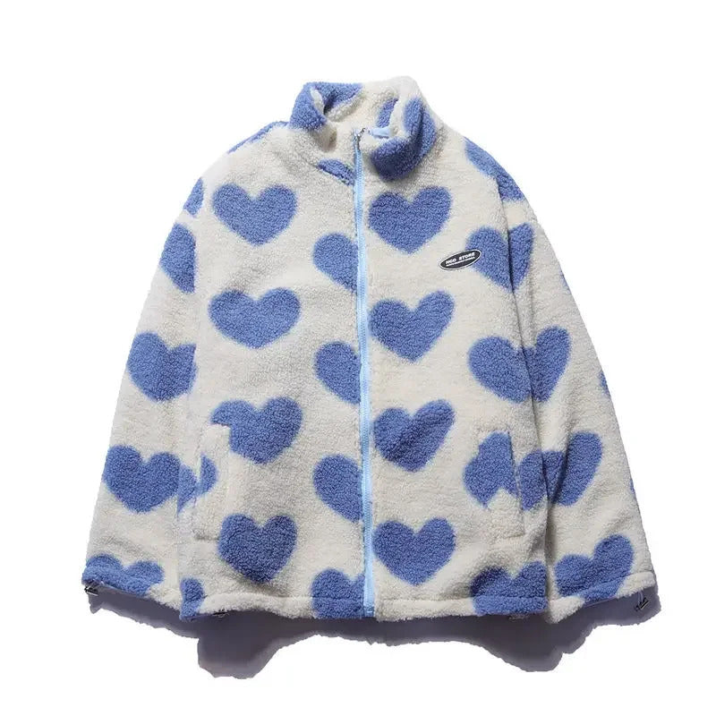 Dianne – Cozy Reversible Jacket with Heart Print