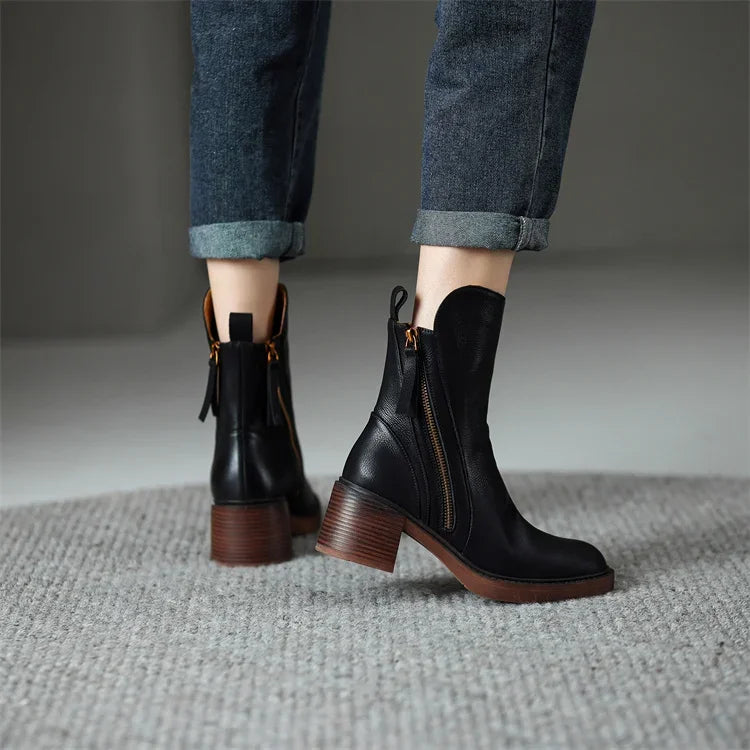 Élodie | Faux Leather Ankle Boots