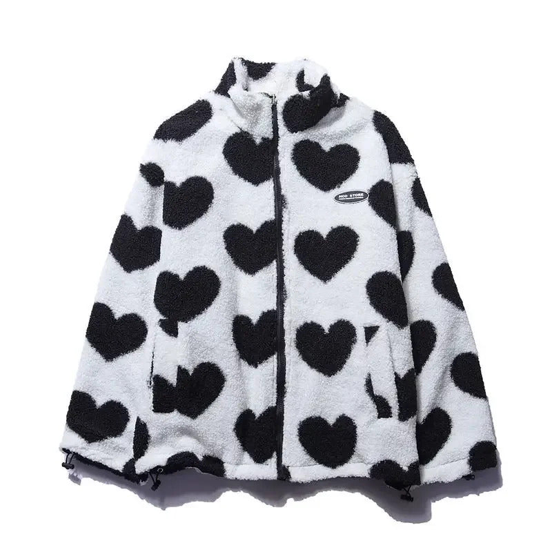 Dianne – Cozy Reversible Jacket with Heart Print