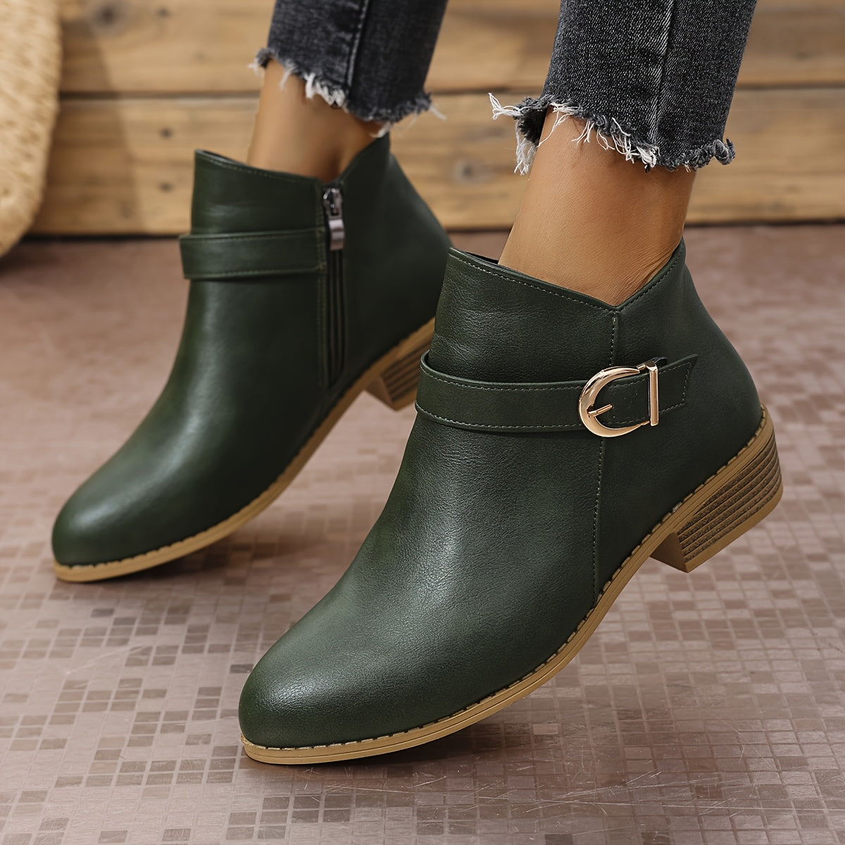 Amélina™ – Cozy Ankle Boots with Buckle Designed for Sensitive Feet