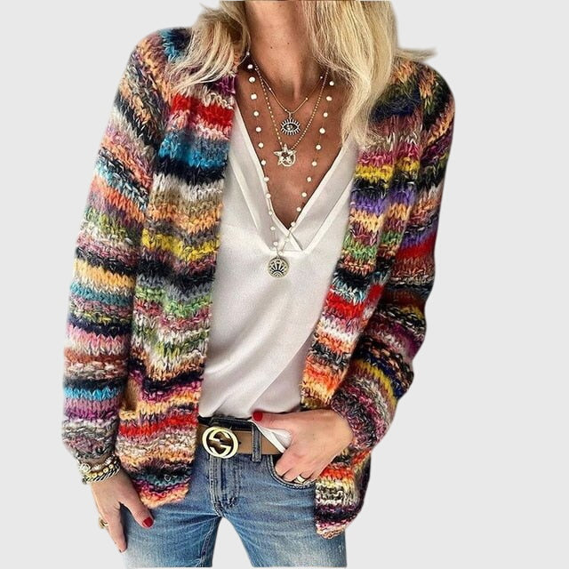 Abigail - Striped Colorful Cardigan