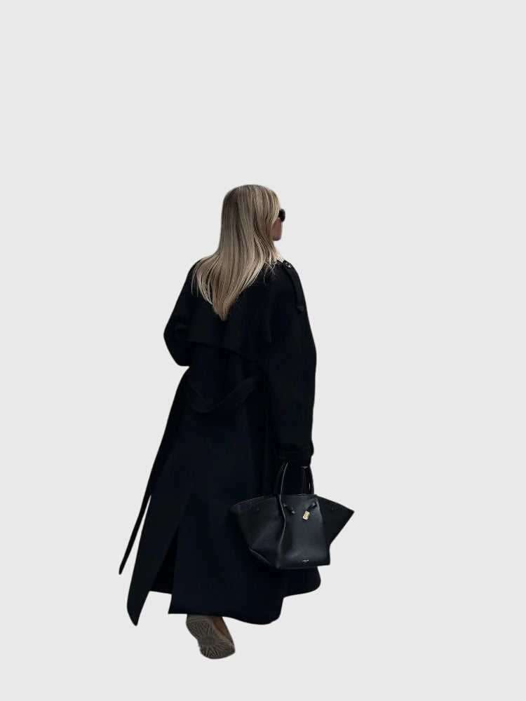 Anika | Timeless Black Overcoat