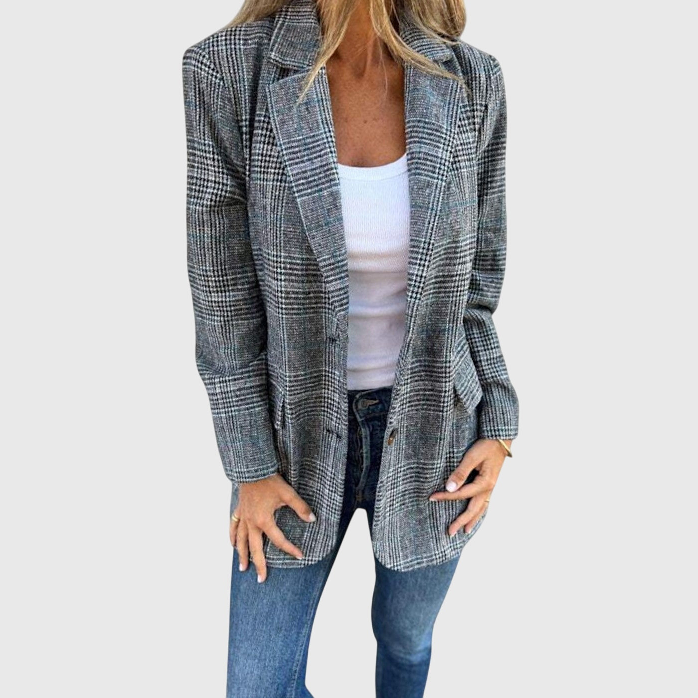 Abby - Timeless Checkered Blazer