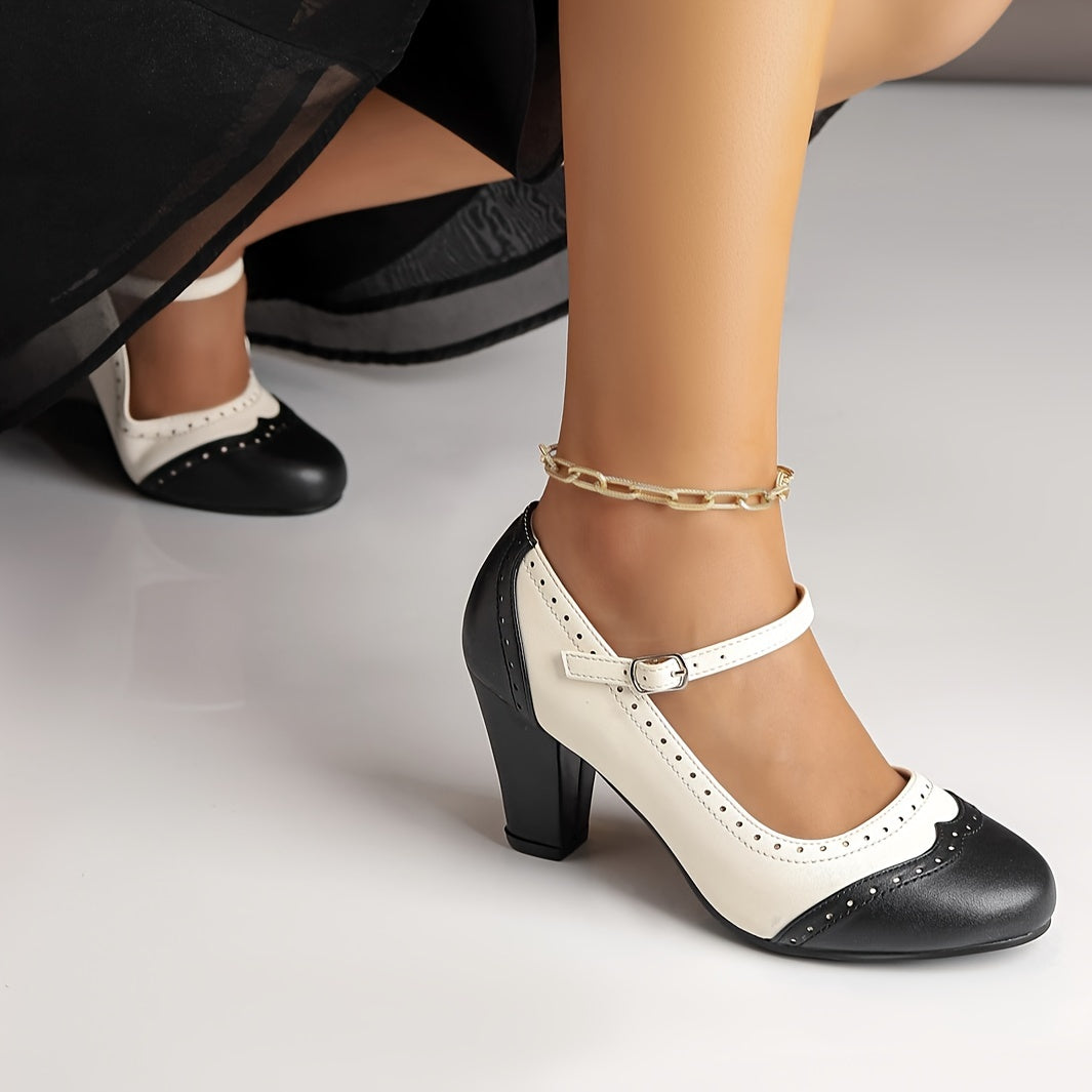 Amy™ | Stylish Two-Tone Heels with Comfort-Focused Design