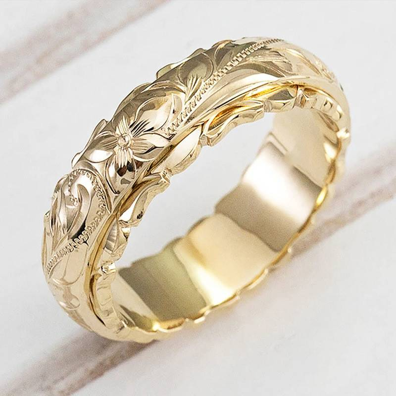 Golden Floral Ring