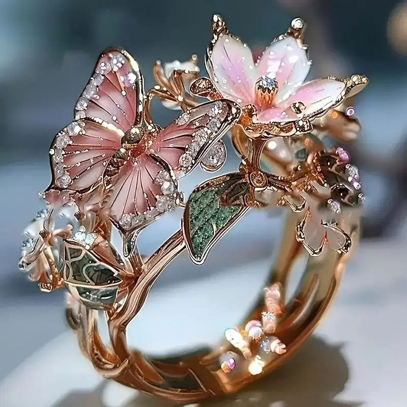 Zirconia Butterfly Ring
