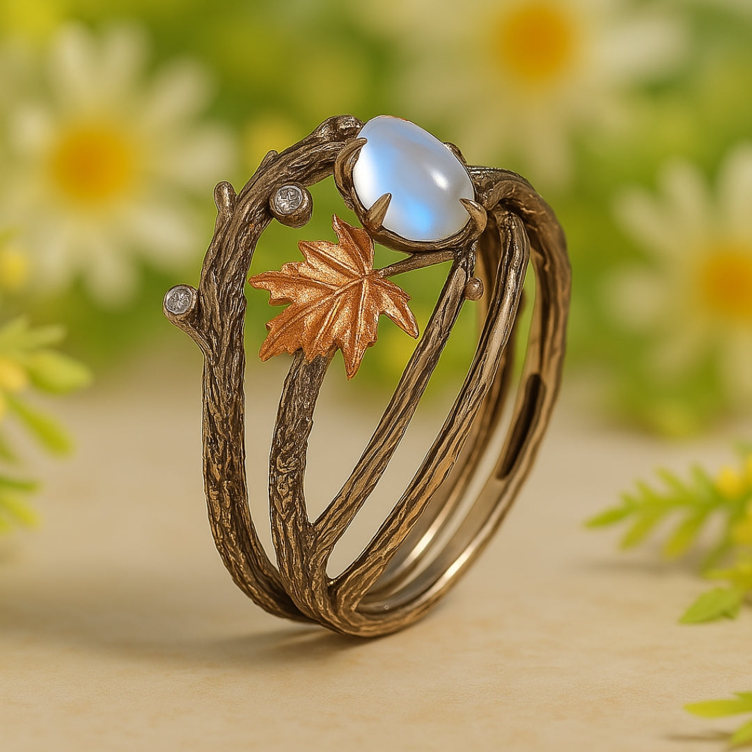 Luminous Moonstone Ring