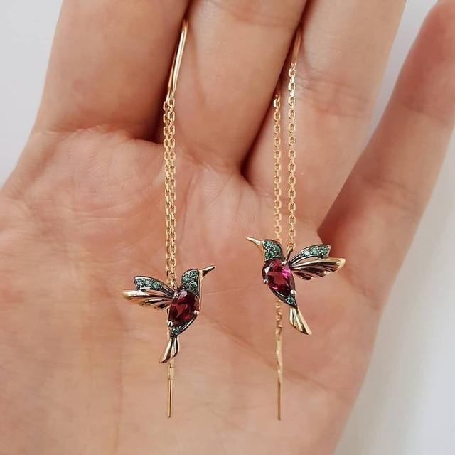 Enamel Hummingbird Earrings