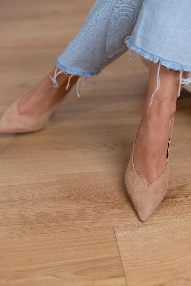 Marlena™ | Nude Stiletto Slingback Heels
