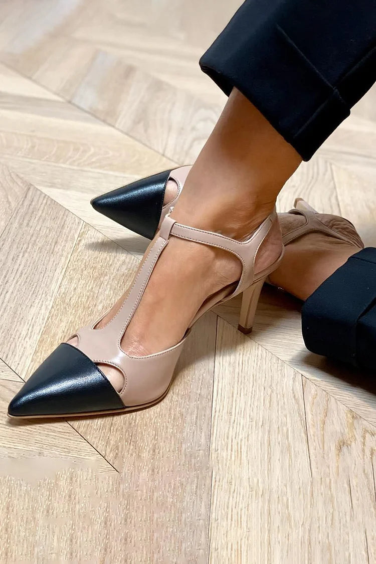 Evrardine | Bi-Color Pointed Court Heels