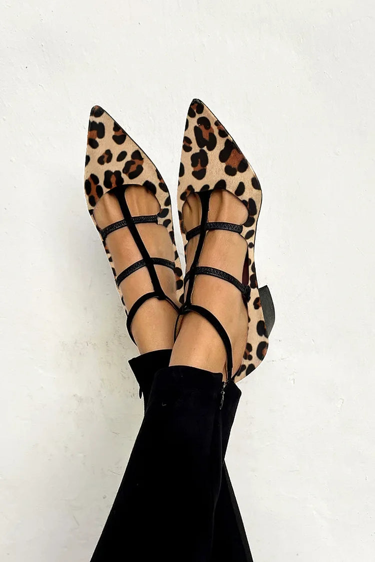 Ludovica™ | Slim-Strap Animal Print Ballerinas