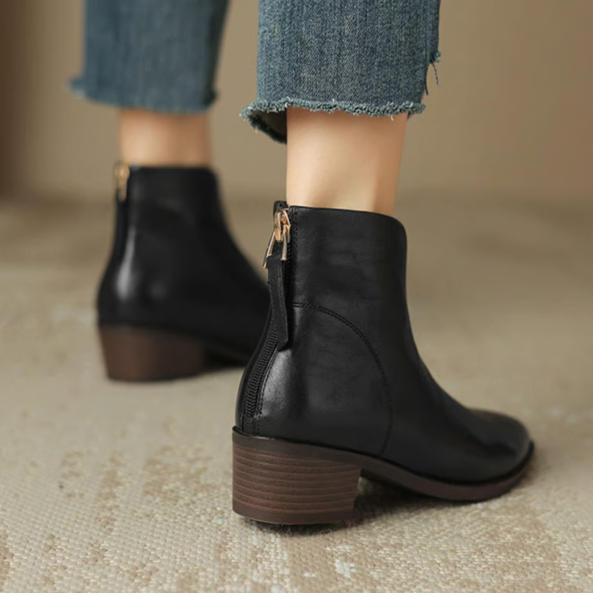 Claudine™ | Elegant Low Heel Ankle Boots