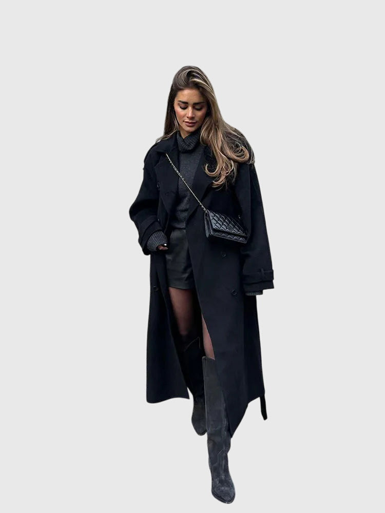 Anika | Timeless Black Overcoat