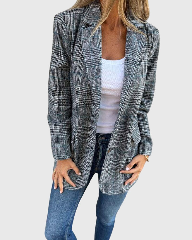 Abby - Timeless Checkered Blazer