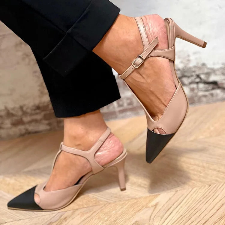 Evrardine | Bi-Color Pointed Court Heels