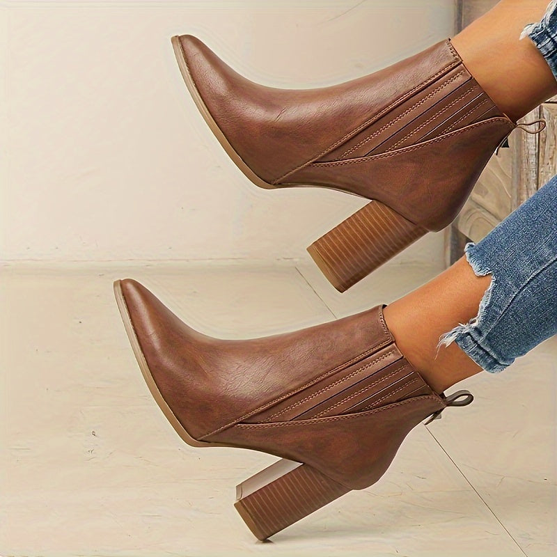 Eva™ | Stylish and Cozy Square-Heel Ankle Boots