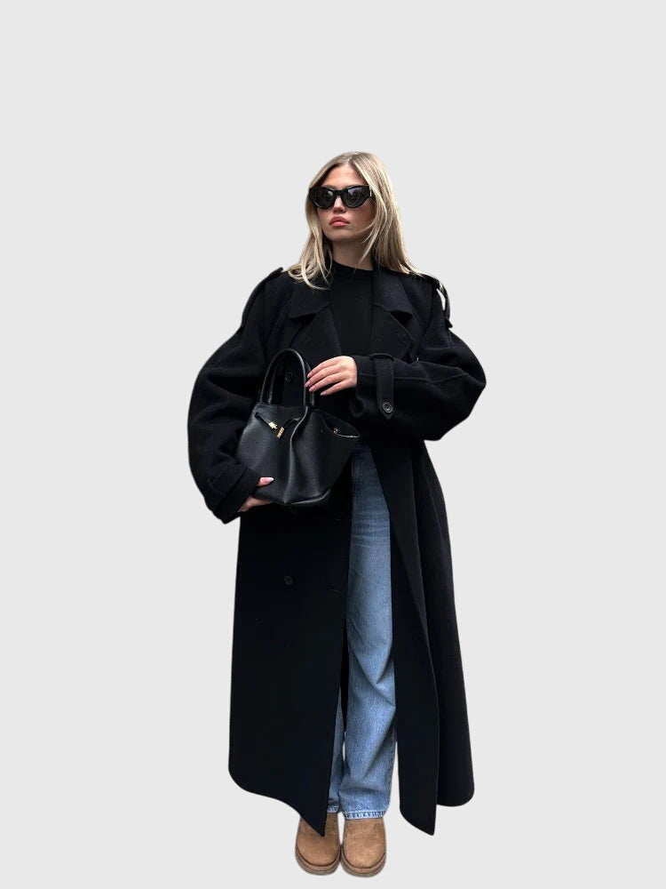 Anika | Timeless Black Overcoat