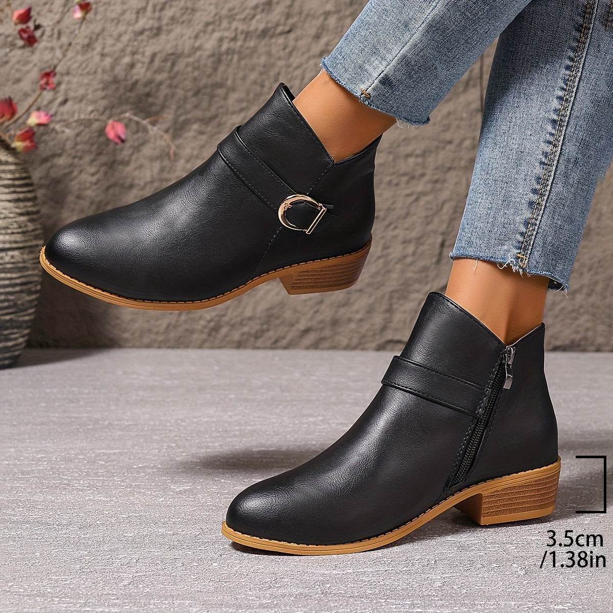 Amélina™ – Cozy Ankle Boots with Buckle Designed for Sensitive Feet