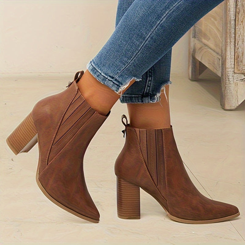 Eva™ | Stylish and Cozy Square-Heel Ankle Boots