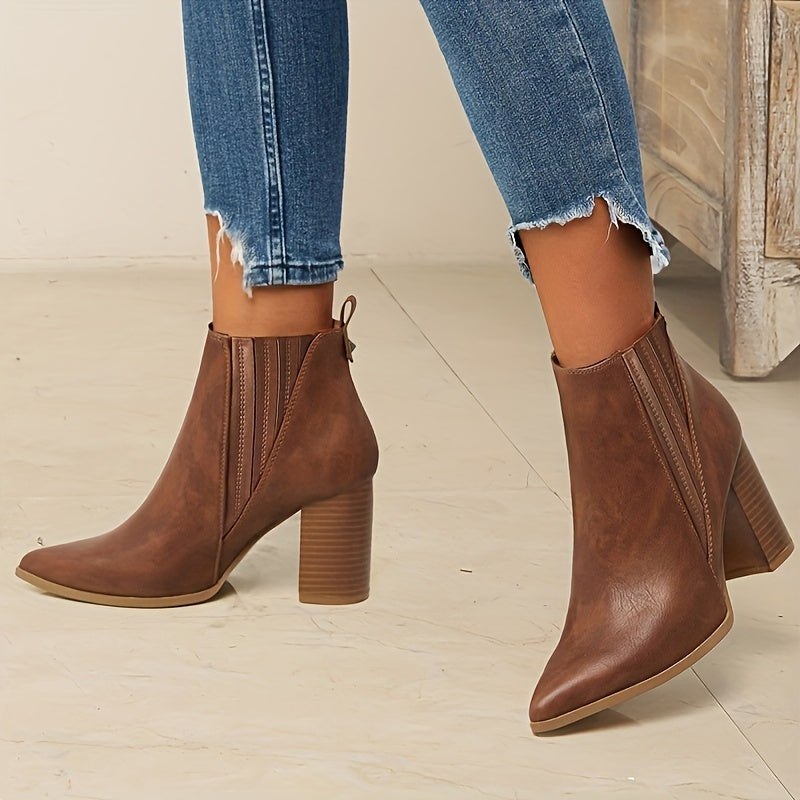 Eva™ | Stylish and Cozy Square-Heel Ankle Boots