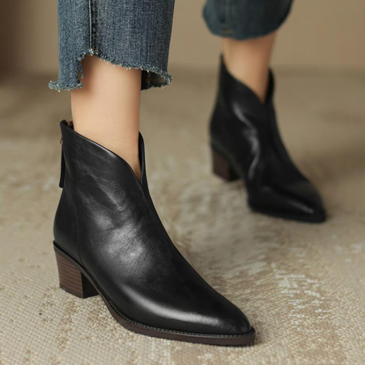 Claudine™ | Elegant Low Heel Ankle Boots
