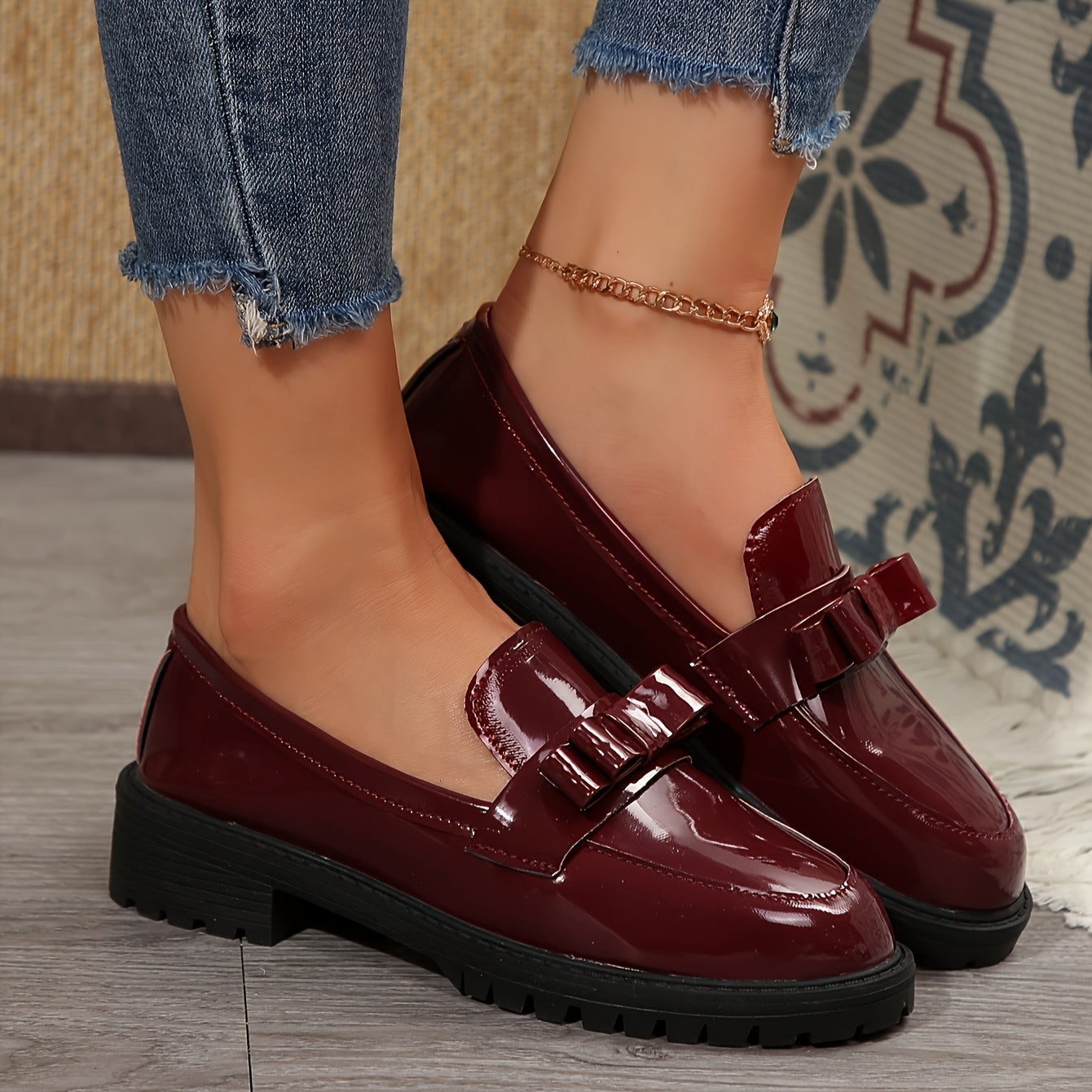 Claudine™ – Durable Patent Leather Loafers with Stable Sole for All-Day Comfort