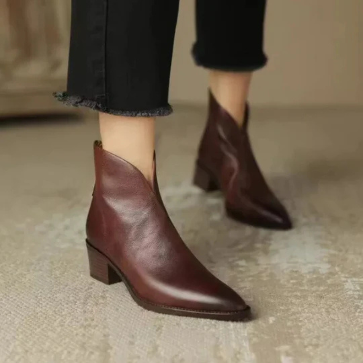 Claudine™ | Elegant Low Heel Ankle Boots