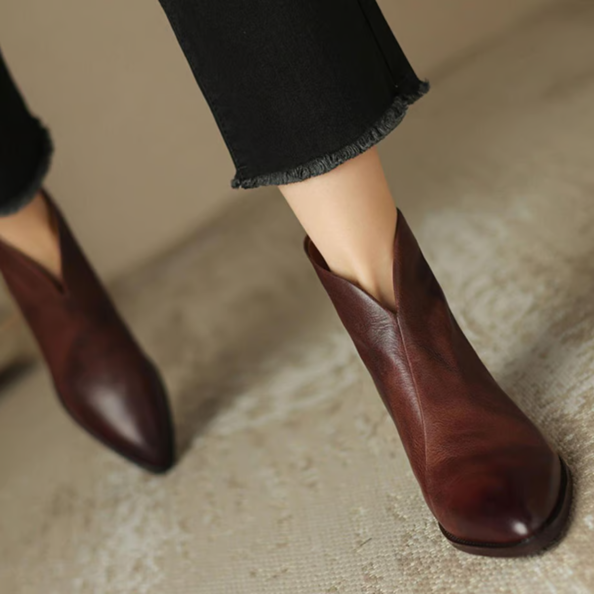 Claudine™ | Elegant Low Heel Ankle Boots