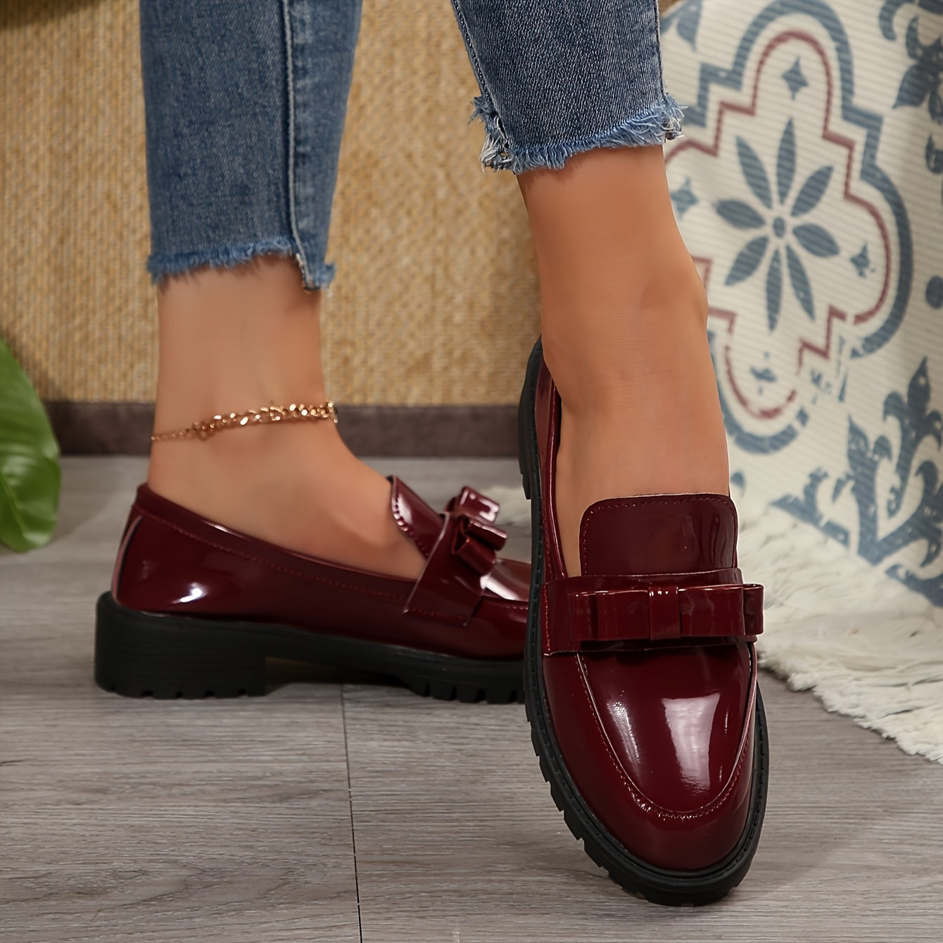 Claudine™ – Durable Patent Leather Loafers with Stable Sole for All-Day Comfort