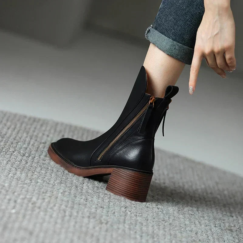Élodie | Faux Leather Ankle Boots