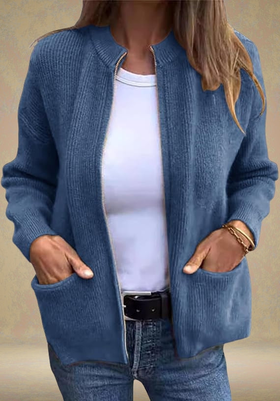 Andrea - Casual Zippered Cardigan