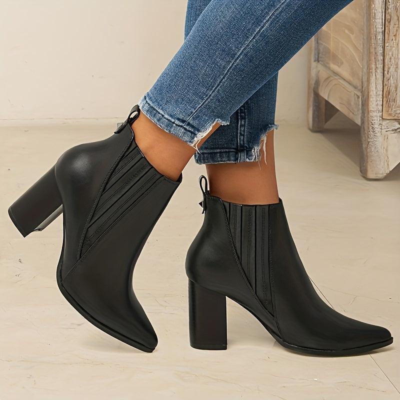 Eva™ | Stylish and Cozy Square-Heel Ankle Boots