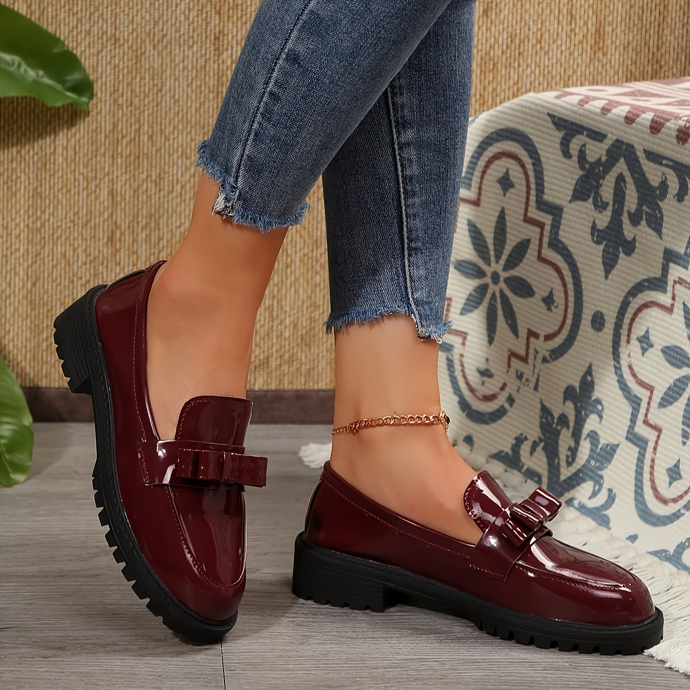 Claudine™ – Durable Patent Leather Loafers with Stable Sole for All-Day Comfort
