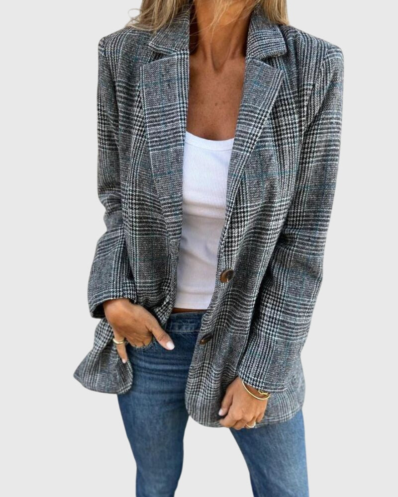 Abby - Timeless Checkered Blazer