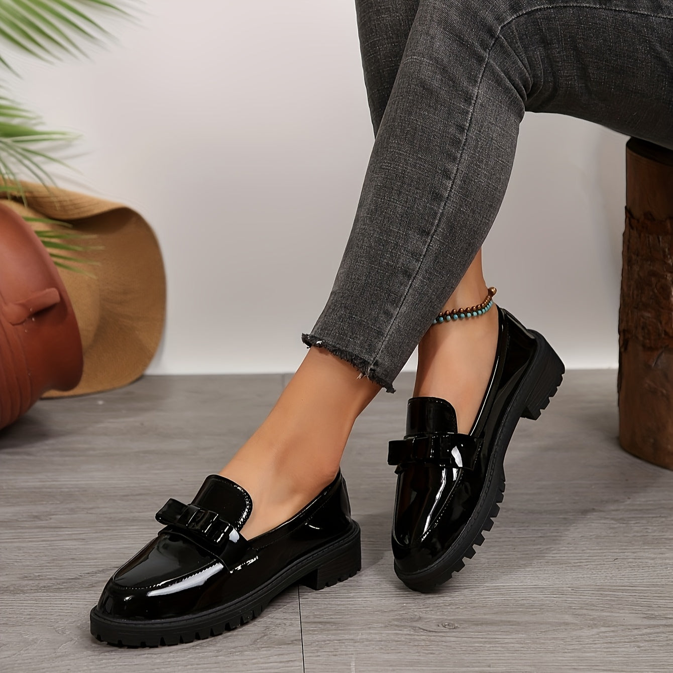 Claudine™ – Durable Patent Leather Loafers with Stable Sole for All-Day Comfort